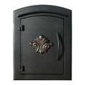 Qualarc Drop Chute Mailbox w/"Decorative Scroll Logo" Faceplate, Black MAN-S-1401-BL